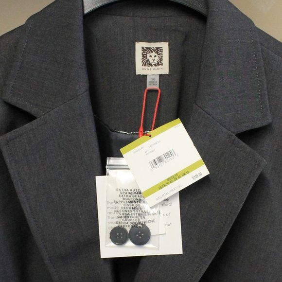 Anne Klein Melange Notch Collar One Button Jacket - Picture 6 of 7